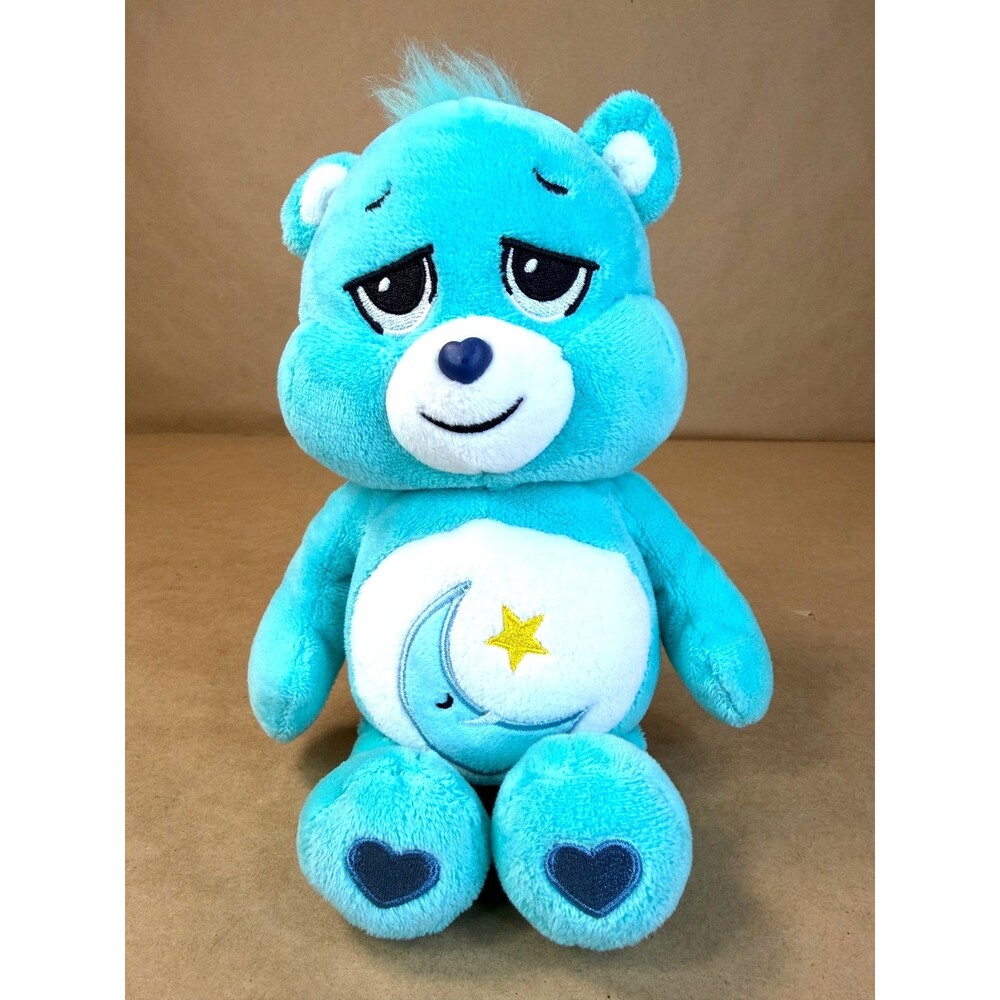 Care Bears Bedtime Bear Plush - 2021 Basic Fun "Unlock the Magic" Aqua Blue 9"